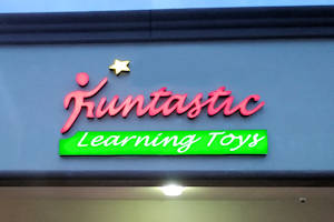 Funtastic Learning Toys Northwest Houston Sign At Dawn