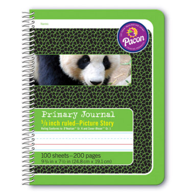 Primary Composition Book, Spiral Bound, D'Nealian/Zaner-Bloser, 5/8" x 5/16" x 5/16" Picture Story Ruled, 9-3/4" x 7-1/2", 100 Sheets