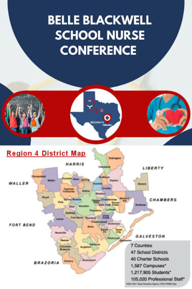 TSNO Region 4 Map and 44th Annual Belle Blackwell School Nurse Conference