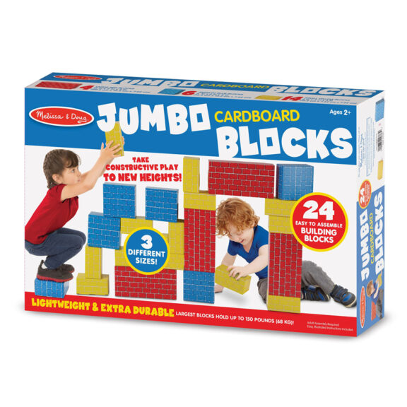 Jumbo Cardboard Blocks, 24-Piece Set - Funtastic Learning Toys